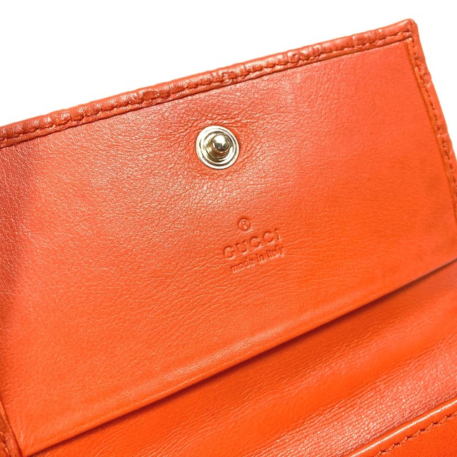 グッチ GUCCI ビジネス 323401 GG/ロゴ/マイクログッチ 定期入れ カードケース シマレザー オレンジ