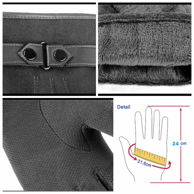 手袋　メンズ　革手袋　スエードレザー グローブ　裏起毛 革 バイク 液晶タッチ メンズのファッション小物(手袋)の商品写真