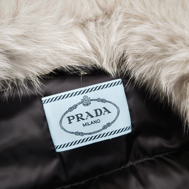PRADA - PRADA ダウン リアルフォックスファー 42 ホワイトの PRADA - PRADA ダウン リアルフォックスファー 42 ホワイトの
