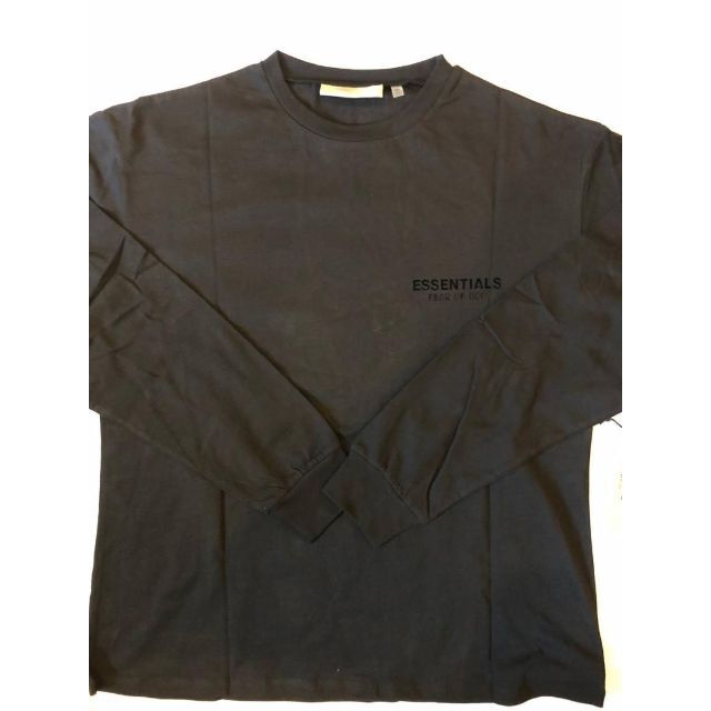 FEAR OF GOD(フィアオブゴッド)のエッセンシャルズ FOG ESSENTIALS フロントロゴ ロンT 黒/XL メンズのトップス(Tシャツ/カットソー(七分/長袖))の商品写真