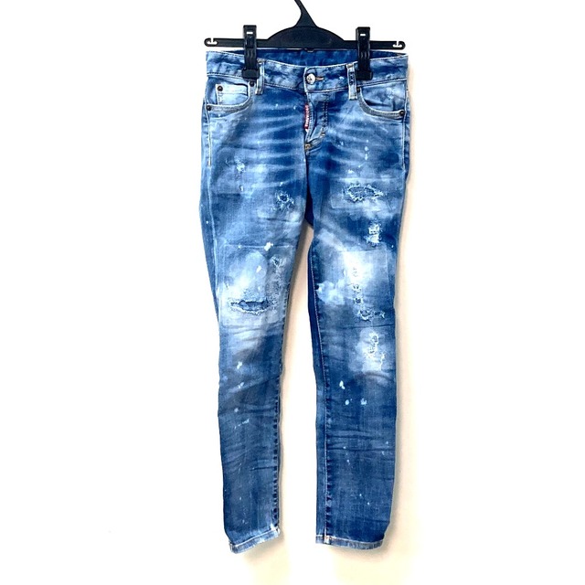 ディースクエアード DSQUARED2 Light Cloudy Wash Jennifer Cropped Jeans S75LB0645 ウォッシュデニム アパレル デニム デニムパンツ コットン ブルー 美品