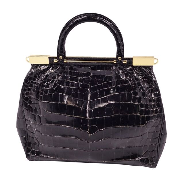 クロコダイル CROCODILE バッグ がま口 ハンドバッグ シャイニークロコ