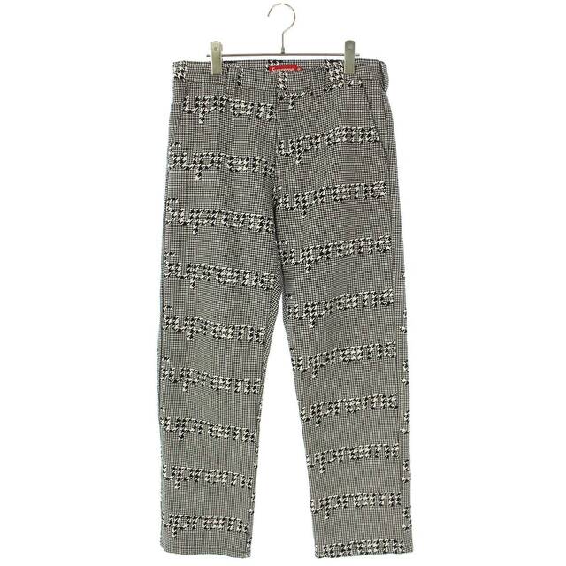 シュプリーム 20AW Work Pant Houndstooth ハウンドトゥースロゴロングパンツ メンズ 30インチパンツ