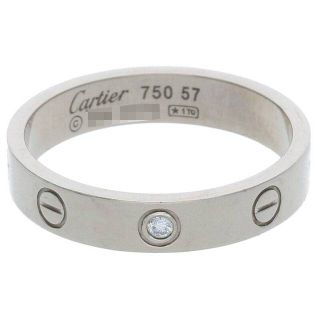 カルティエ(Cartier)のカルティエ MINI LOVE  ミニラブリング K18WG1Pダイヤリング メンズ 16号(リング(指輪))