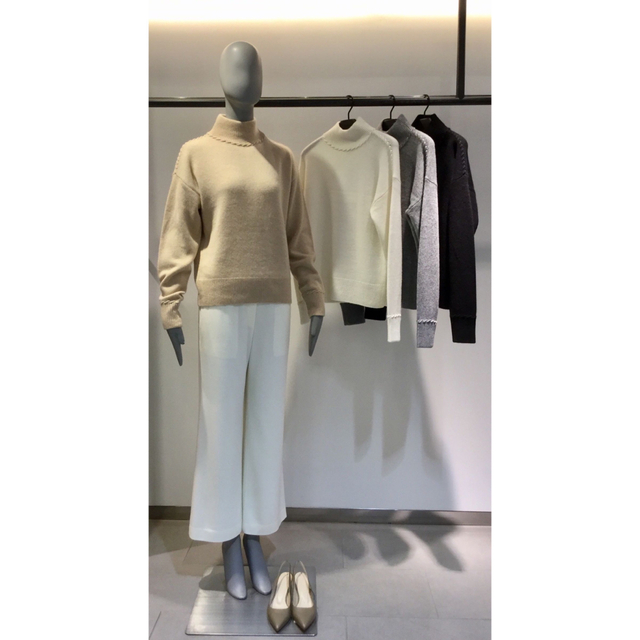 までの Theory ハイネックプルオーバーニット ベージュ 19aw ♒バーニット