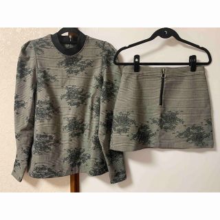 ザラ(ZARA)のZARA 花柄レース千鳥柄セットアップ(セット/コーデ)