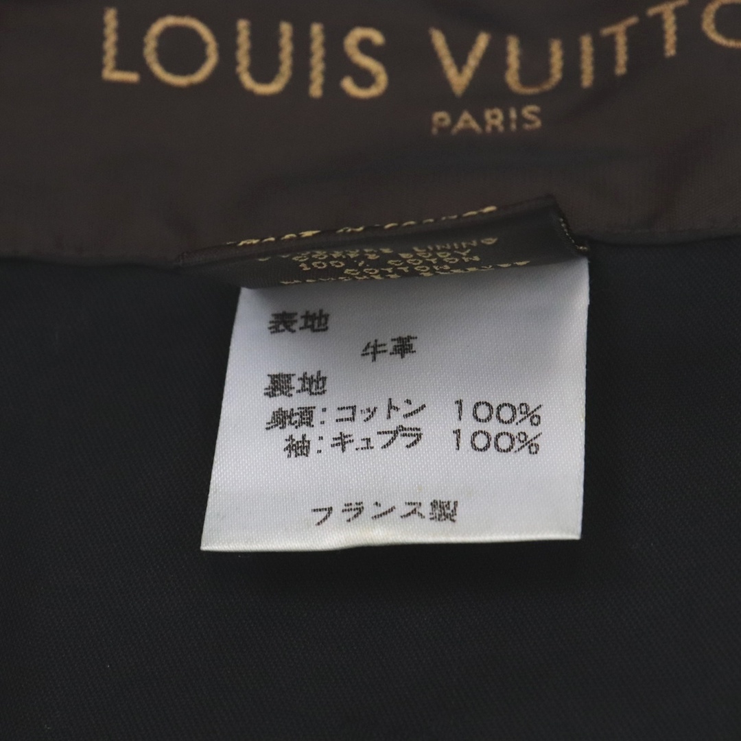 レザージャケットLOUIS VUITTON レザーライダースブルゾンジャケット 黒 48