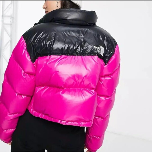 【新品】希少色ノースフェイス ヌプシダウン ピンク✕ブラック US Sサイズ