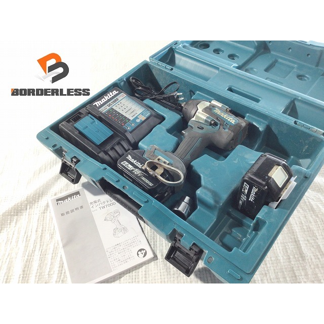 ☆品☆ makita マキタ 18V 充電式インパクトレンチ TW700DRGX バッテリー2個(BL1860B)付き 充電器(DC18RF)付き 66405