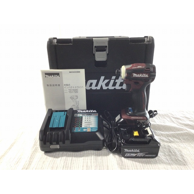 Makita(マキタ)の☆未使用品☆ makita マキタ 18V 充電式インパクトドライバ TD172DGXAR 赤 オーセンティックレッド バッテリー2個 充電器+ケース 66249 自動車/バイクのバイク(工具)の商品写真