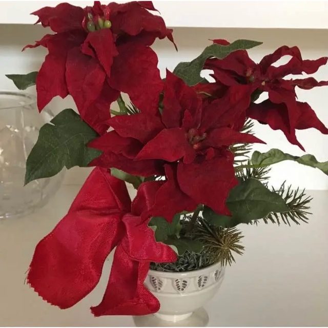 クリスマス フラワーアレンジメント 新品 造花