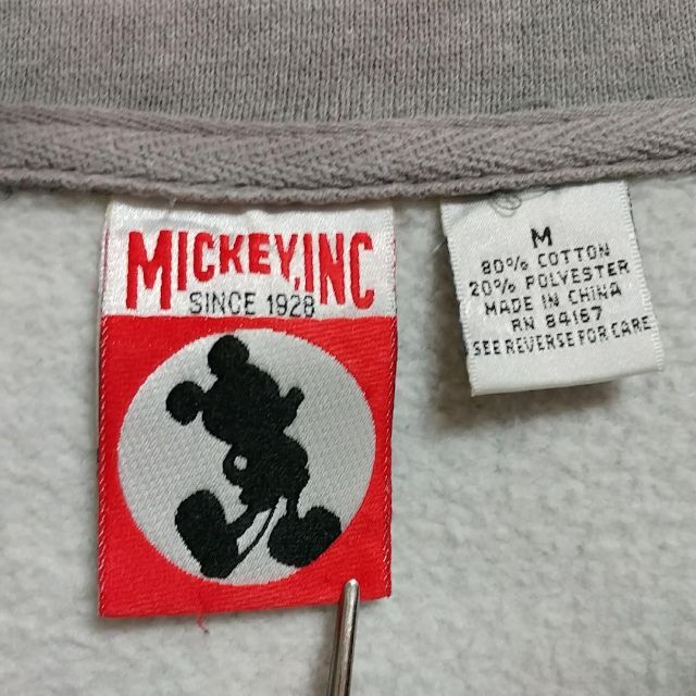 Disney(ディズニー)のディズニー 刺繍 ミッキー スウェット トレーナー Vネック メンズのトップス(スウェット)の商品写真