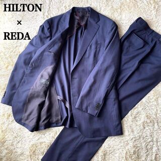 HILTON×REDA スーツセットアップ ストライプ ネイビー L(セットアップ)
