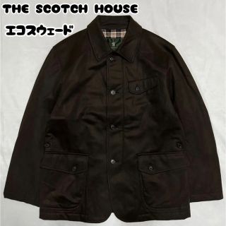 ザスコッチハウス(THE SCOTCH HOUSE)のスコッチハウス　裏キルティング エコスウェード ジャケット S チャコール(ミリタリージャケット)