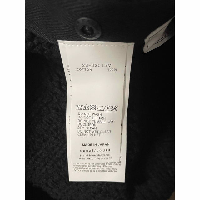 sacai(サカイ)のsacai 23ss Knit Black Size1 メンズのトップス(ニット/セーター)の商品写真