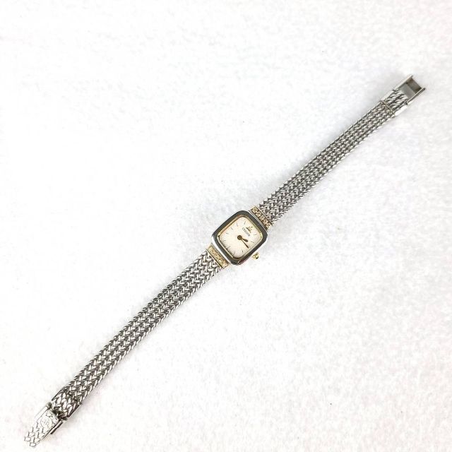☆【美品稼働品】セイコー Seiko クレドール SS×18KT スクエア 白