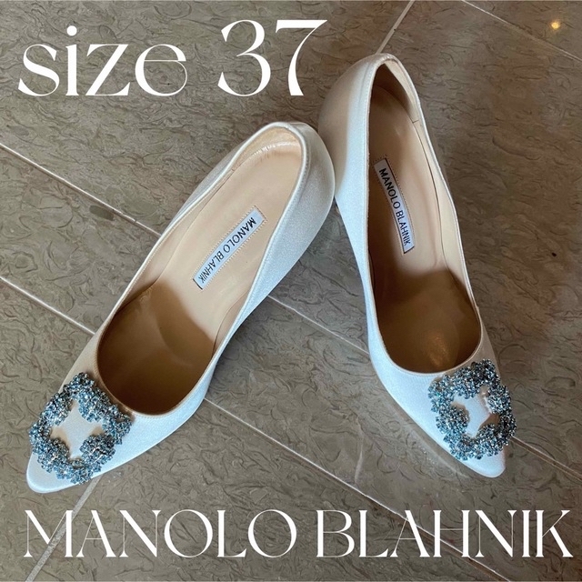 国産】 マノロブラニク - BLAHNIK MANOLO ハンギシ 37 ホワイト