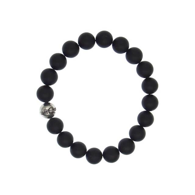 LONE ONES(ロンワンズ)のLONE ONES ロンワンズ ブレスレット MF-SB0005-MO 購入時ギャランティ付属 MF STONE BRACELET ビーズ ブレスレット ブラック系 シルバー系【中古】 メンズのアクセサリー(ブレスレット)の商品写真