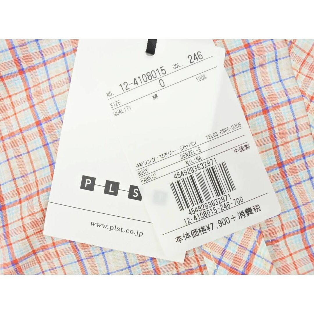 PLST - 新品 PLST プラステ チェック 長袖 シャツ size2/赤x青×水色