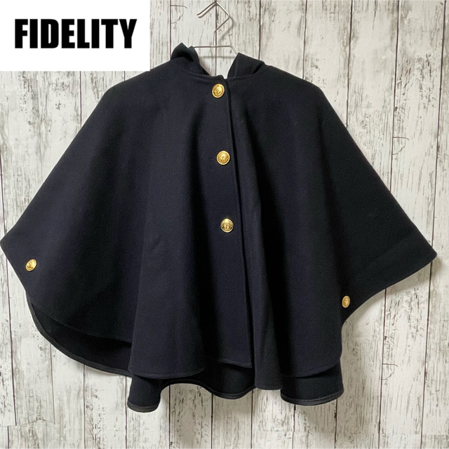 FIDELITY(フェデリティー)のFIDELITY フェデリティー　ポンチョコート 金ボタン 濃紺 レディースのジャケット/アウター(その他)の商品写真