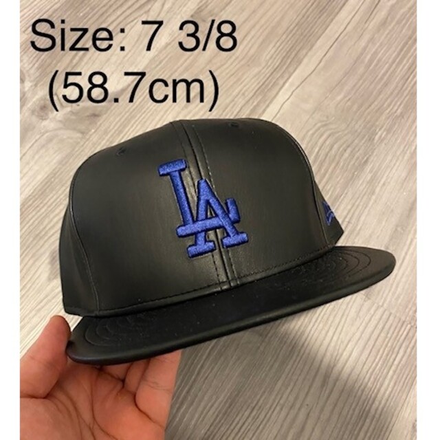 Newera 59fifty ロサンゼルスドジャース レザーキャップ ブラック