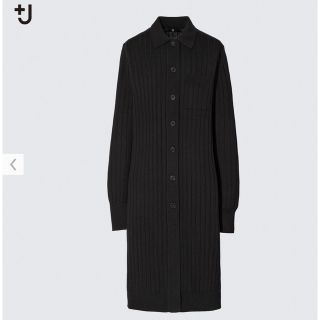 ユニクロ(UNIQLO)のユニクロ+J エクストラファインメリノリブロングカーディガン（長袖）黒サイズM(カーディガン)