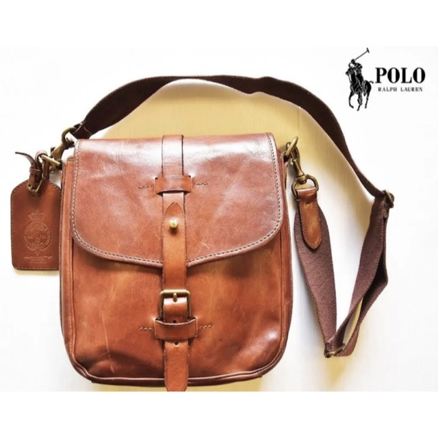 POLO RALPH LAUREN オールレザーショルダーバッグ-