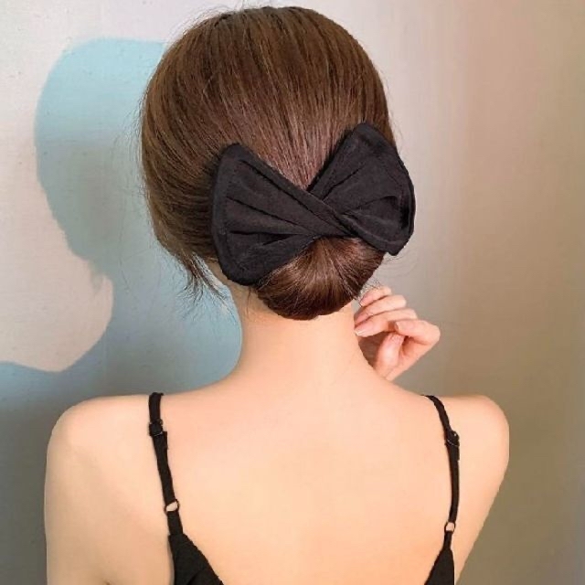 お団子 ヘアメーカー シニヨン リボン デフトバン ヘアアレンジ