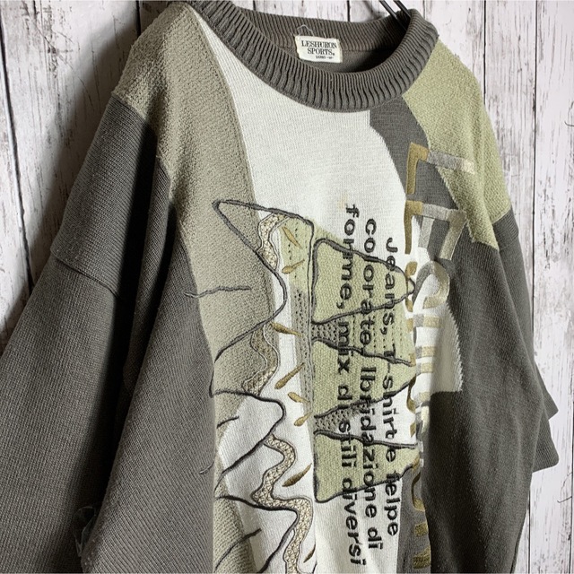 【1点物】古着 メンズ 90s Tシャツ サマーニット セーター 刺繍 ★希少 メンズのトップス(ニット/セーター)の商品写真