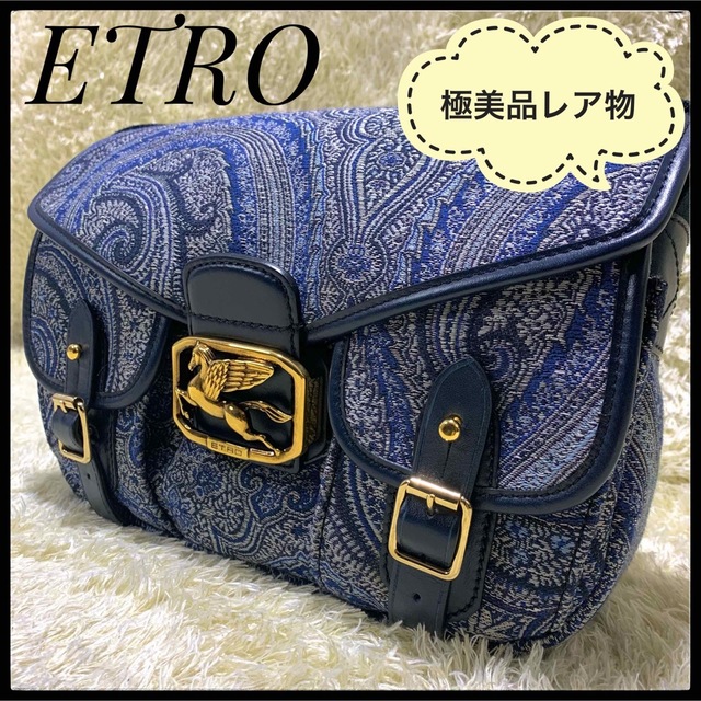 【希少】ETRO エトロ　ペガサス　ハンドバッグ ペイズリー ペガソ　天馬　金具