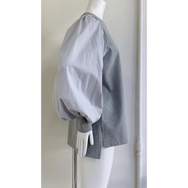 ananaアナナ⭐️ カットソー×布帛セットインボリューム袖TOPS⭐️グレー