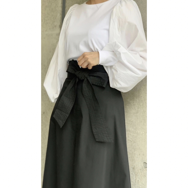 ananaアナナ⭐️ カットソー×布帛セットインボリューム袖TOPS⭐️グレー