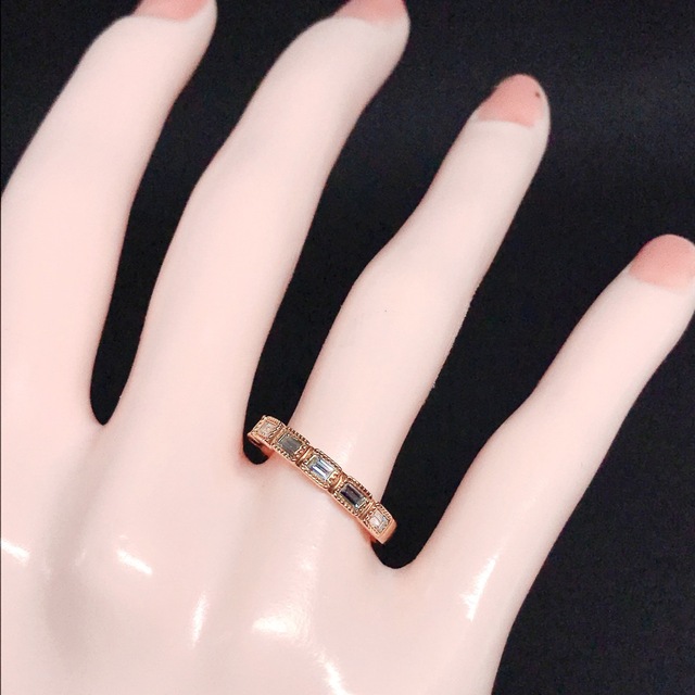 オレッキオ バケットカット ハーフエタニティ ダイヤリング K18 0.45ct