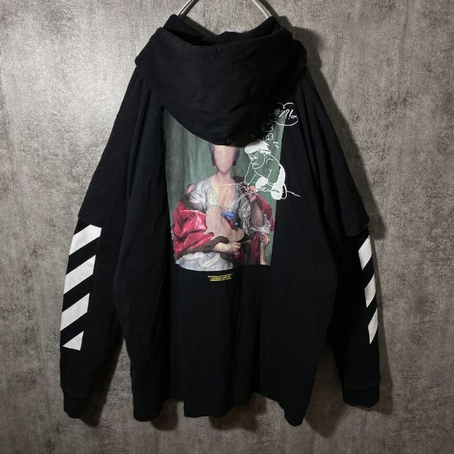 OFF-WHITE(オフホワイト)の[大人気]　オフホワイト　Tシャツ　パーカー　Tパカ　超ゆるだぼ　存在感◎ メンズのトップス(パーカー)の商品写真