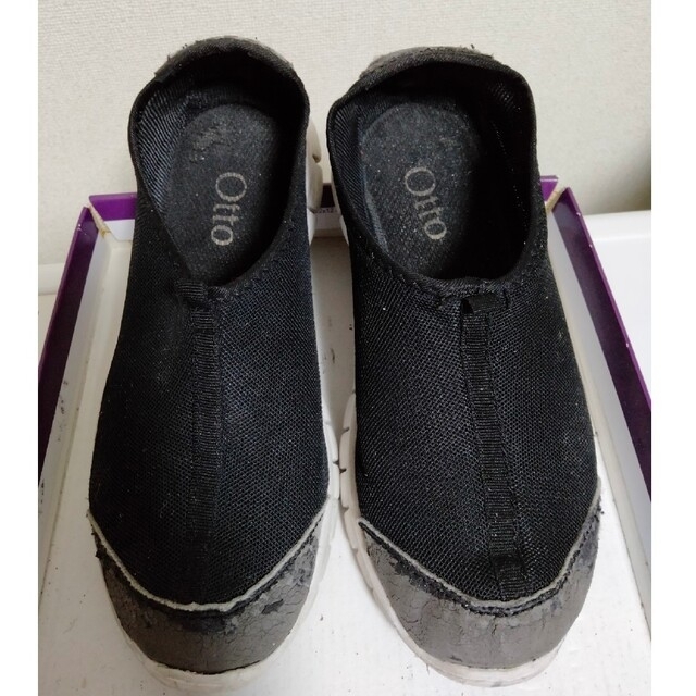 黒スリッポン 軽量 歩きやすい 洗浄済 中国製 サイズ37(23.5㎝) レディースの靴/シューズ(スリッポン/モカシン)の商品写真