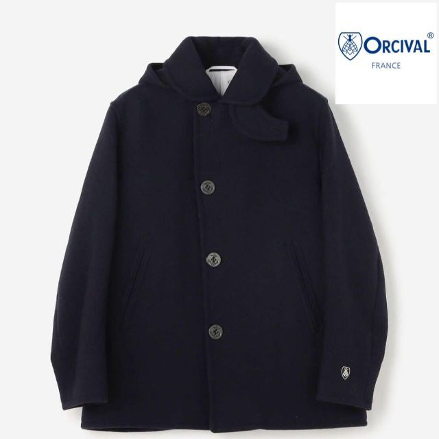 美品】ORCIVAL メルトンシングルフードコート Mサイズ- ORCIVAL ショート ピーコート Bshop