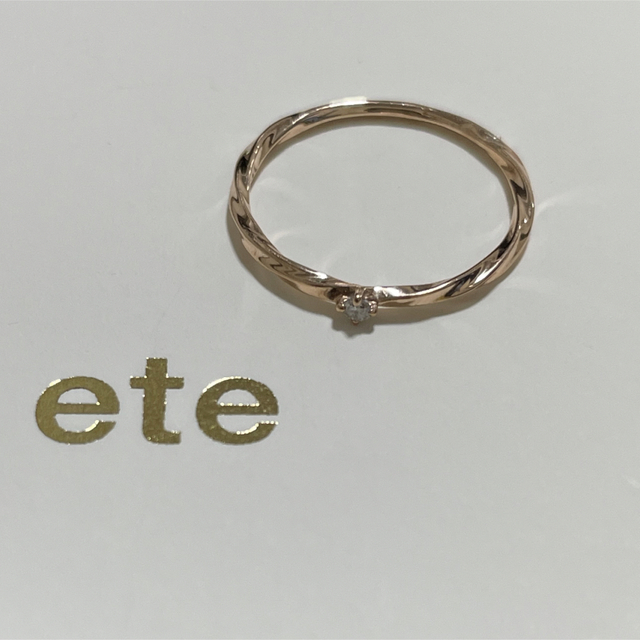 ete(エテ)のK10 ツイスト ダイアモンド ピンキーリング レディースのアクセサリー(リング(指輪))の商品写真