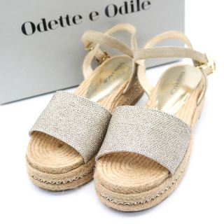 オデット エ オディール サンダル アンクルストラップ ジュート シューズ 厚底 靴 レディース 36サイズ ベージュ Odette e Odile(サンダル)