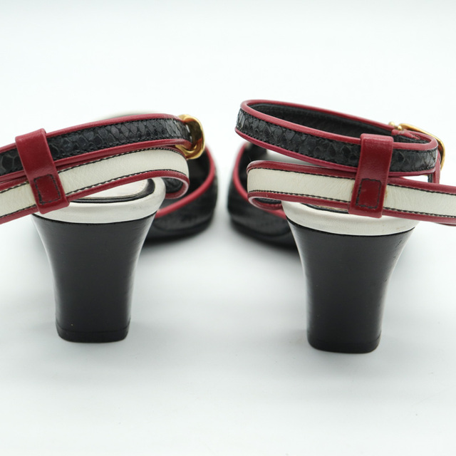 アツロウ タヤマ アンクルストラップパンプス オープントゥ レザー 切替 日本製 靴 レディース 37サイズ マルチカラー ATSURO TAYAMA レディースの靴/シューズ(ハイヒール/パンプス)の商品写真