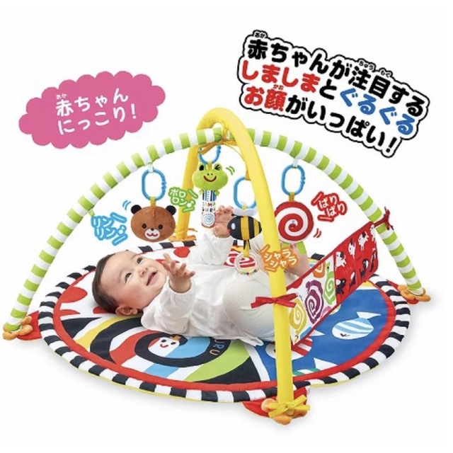 【どらぷりん★様専用】しましまぐるぐる カラフルジム キッズ/ベビー/マタニティのおもちゃ(オルゴールメリー/モービル)の商品写真