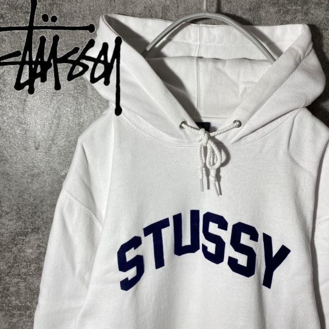 カラーブラックSTUSSY HOODIE 両面 刺繍ロゴ ステューシー パーカー 黒 XL