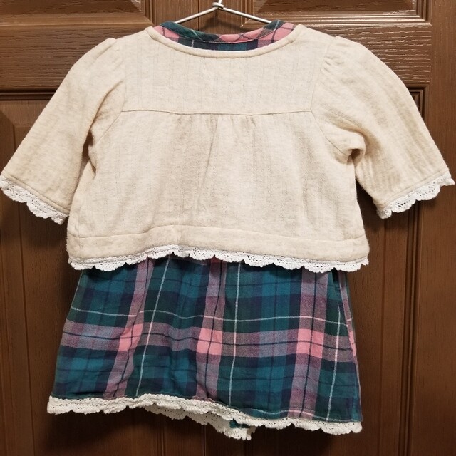 coeur a coeur(クーラクール)のキムラタン　クーラクール　ボレロ　カーディガン　ベージュ　アイボリー　90 キッズ/ベビー/マタニティのキッズ服女の子用(90cm~)(カーディガン)の商品写真