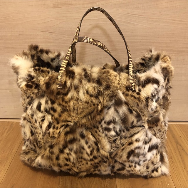 フェンディ FENDI リアルファートートバッグ ヒョウ柄 レオパード A4レオパード