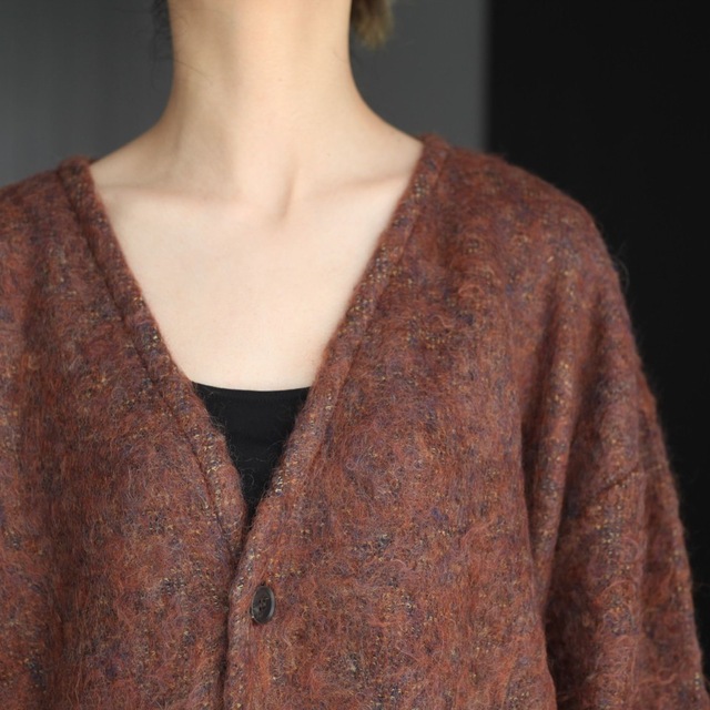 yoke 4color Mix Jacquard Mohair Cardigan - カーディガン