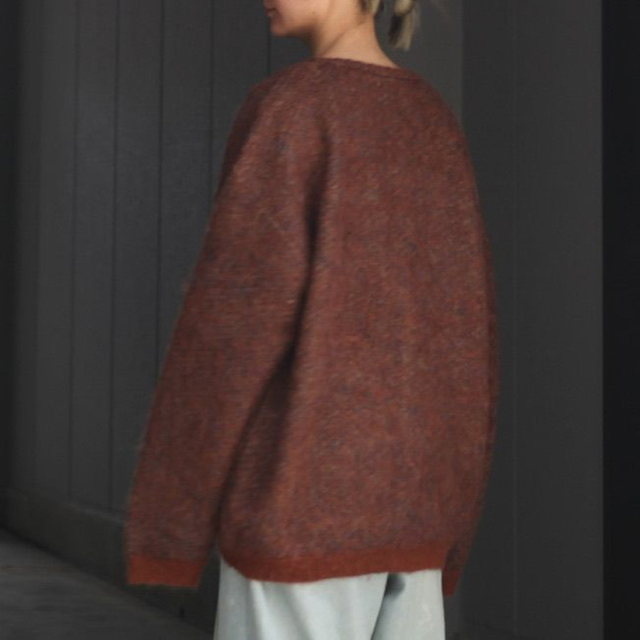 yoke 4color Mix Jacquard Mohair Cardigan 【ファッション通販