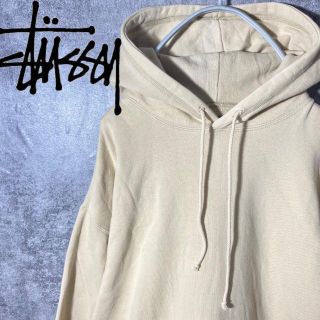 ステューシー(STUSSY)の[大人気] ステューシー　パーカー　シンプル刺繍ワンポイント　90s ベージュ(パーカー)