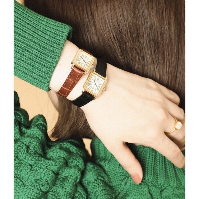 Demi-Luxe BEAMS(デミルクスビームス)のDemi-Luxe BEAMS / スクエア 型押レザー 腕時計 レディースのファッション小物(腕時計)の商品写真
