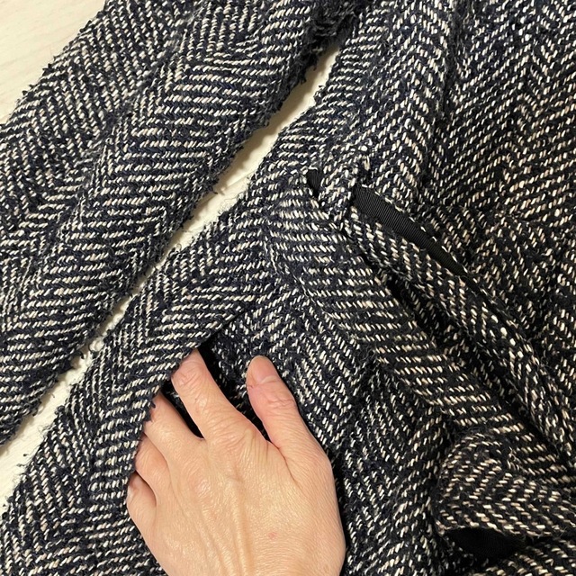 季節＊H&M ツイード コート 暖かいウール混紡 サイズ36 レディースのジャケット/アウター(ロングコート)の商品写真