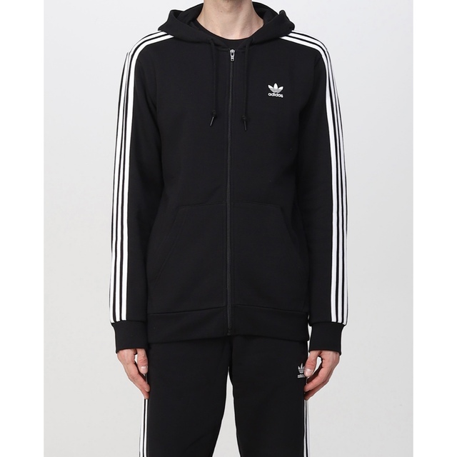 【難あり】完売 3ストライプ adidas フーディ パーカー zip ジップ