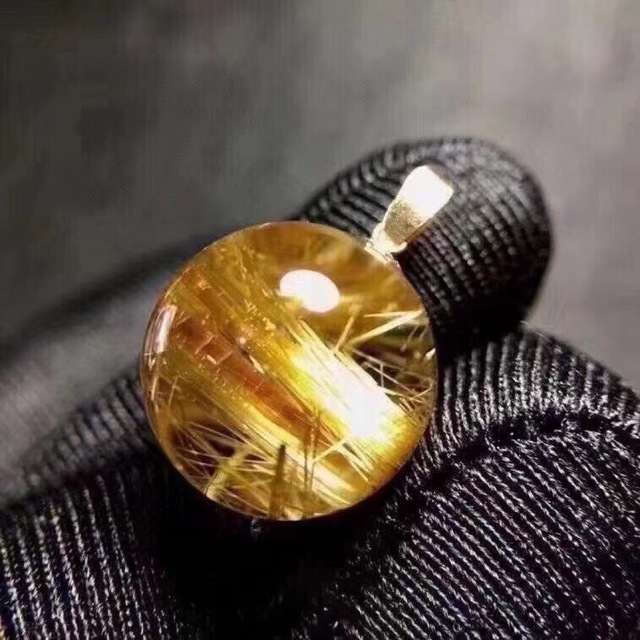 ⭐︎【天然】タイチンルチルクオーツ ペンダントトップ k18 13.5mm-